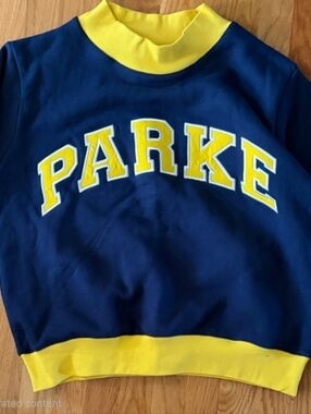 New Parke Varsity Mockneck Navy/Yellow Sweatshirt L/XL Michigan Colors Heritage